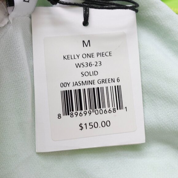 ONIA Swimsuit Medium Lime Green One Piece High Cut Backless Bathing Beach Kelly - Picture 6 of 10